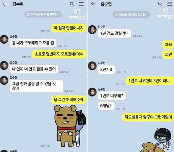 김새론 유명 아이돌 멤버 A씨 남자친구 우즈 증거