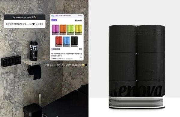 효민 신혼집 휴지 논란 인테리어 김건희 블랙 화장지