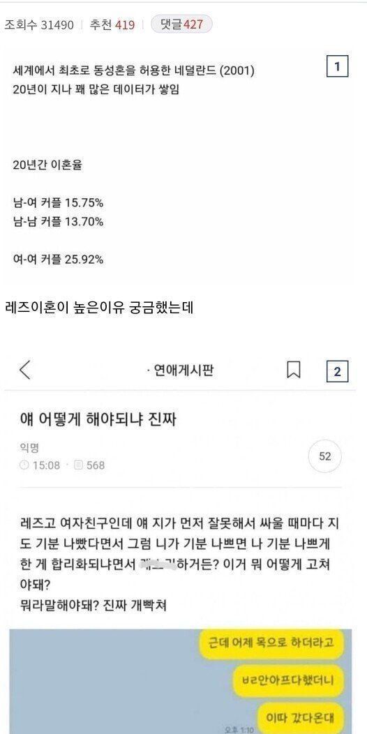 (+충격주의) 대부분의 레즈들이 사귀다가 이별을 하는 이유 ㅋㅋ