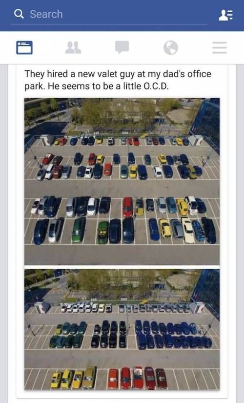 새로 주차 요원을 고용했는데 강박증이 있는거 같다