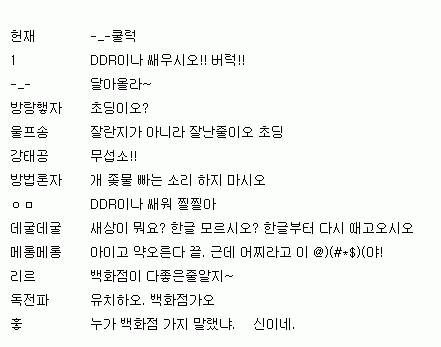 옛날 디씨의 욕하는 수준