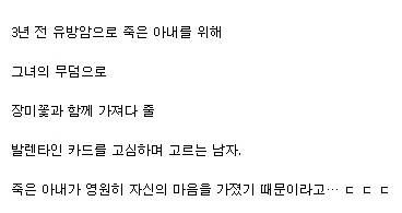 죽은 아내를 위한 발렌타인데이 선물