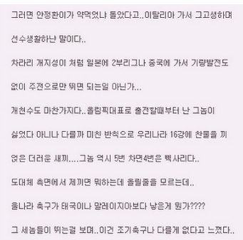 2002년 두달전 축구 커뮤니티에 올라온 글