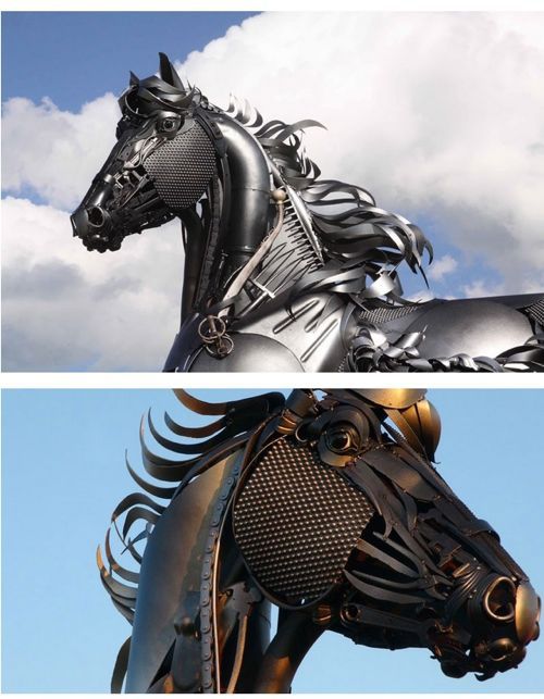 동물 모양의 메탈 조형물