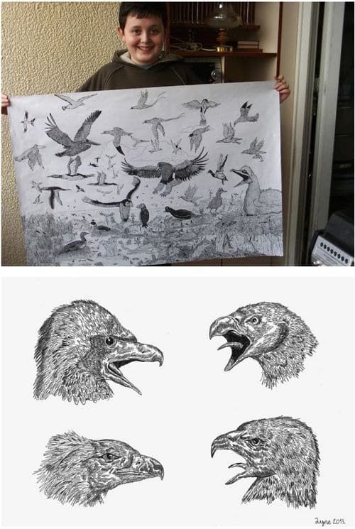 11살 세르비아 소년의 그림