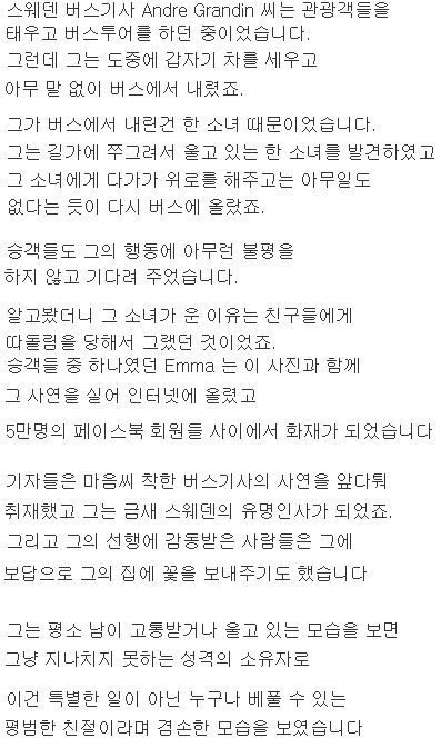 스웨덴 버스기사가 버스를 멈춘 이유