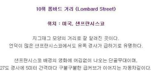 세계에서 가장 유명한 거리 Top 10