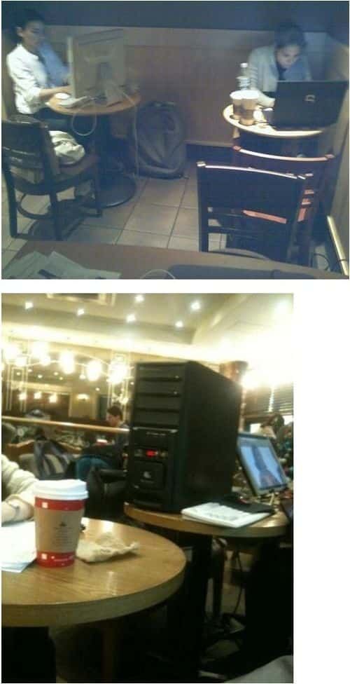 스타벅스 데스크탑녀