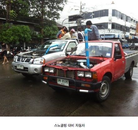 폭우 피해났을 때, 태국 국민들의 대처
