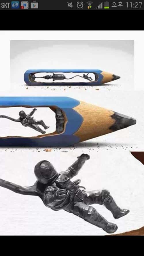 CG라고 믿고 싶어지는 연필심 조각