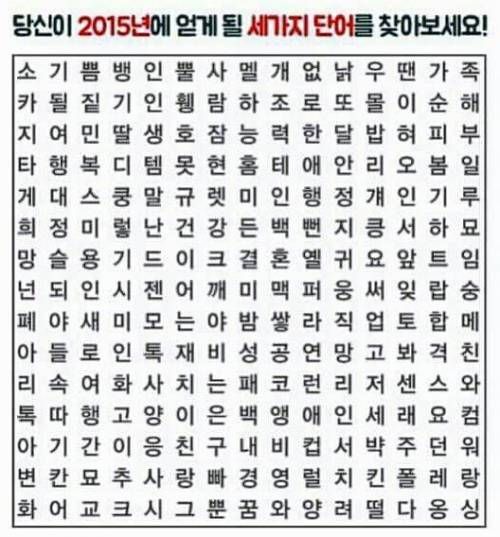 2015년 당신이 얻게될 세가지 단어
