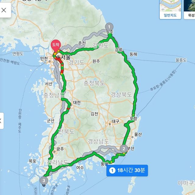 대한민국을 자동차로 하루만에 돌기