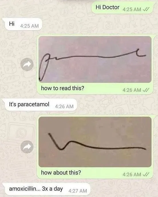 의사들이 글씨 읽는 방법