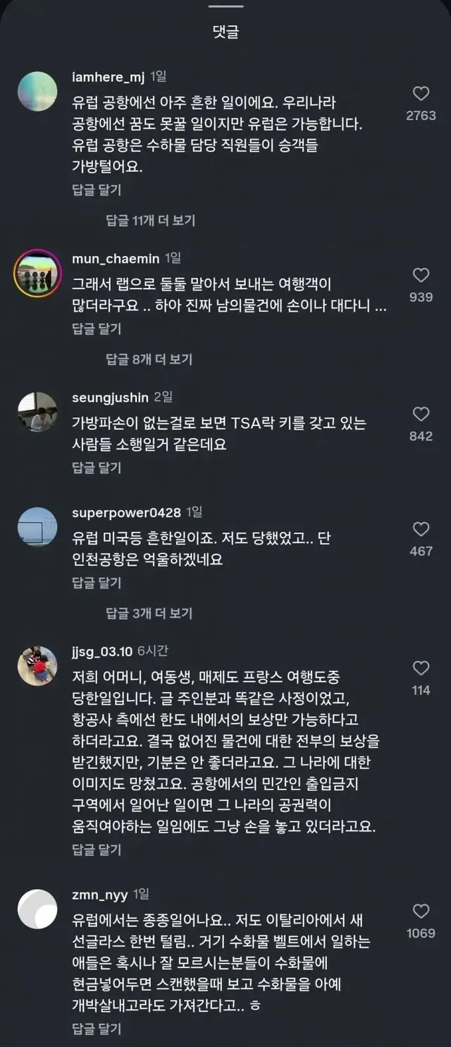 싱글벙글 유럽 공항에서 종종 벌어지는 수하물 절도