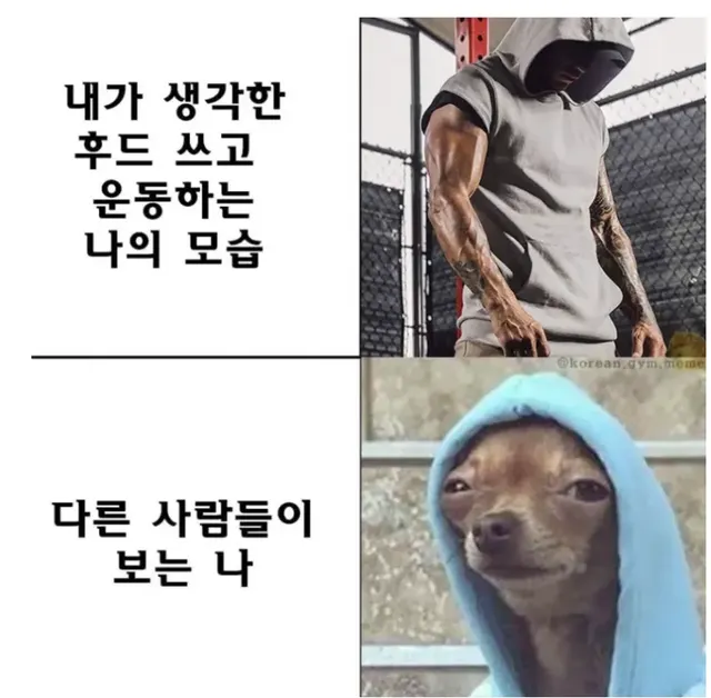 후드쓰고 운동시 이상과 현실ㅋㅋㅋㅋㅋㅋㅋㅋ
