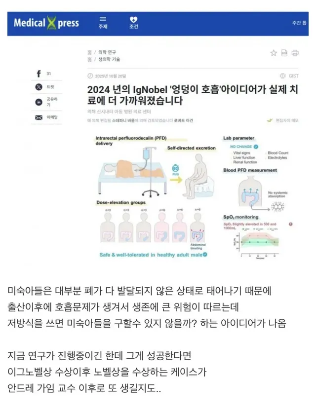 누군가 생각했다. 그러면 항문으로 숨을 쉴 수 있지 않을까?