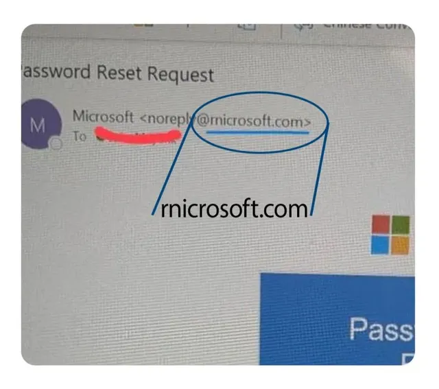 마이크로스프트 이메일 계정으로 위장한 사기