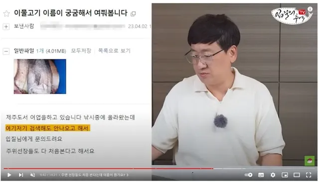 수온이 올라가서 이상한 물고기가 잡혔어요;.jpg