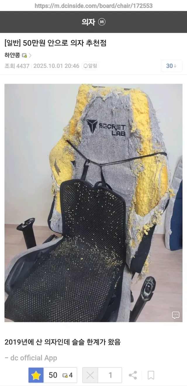 ??? : 50만원 안으로 의자 추천점...jpg