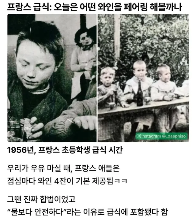 1950년대 프랑스의 급식에서 나온 것