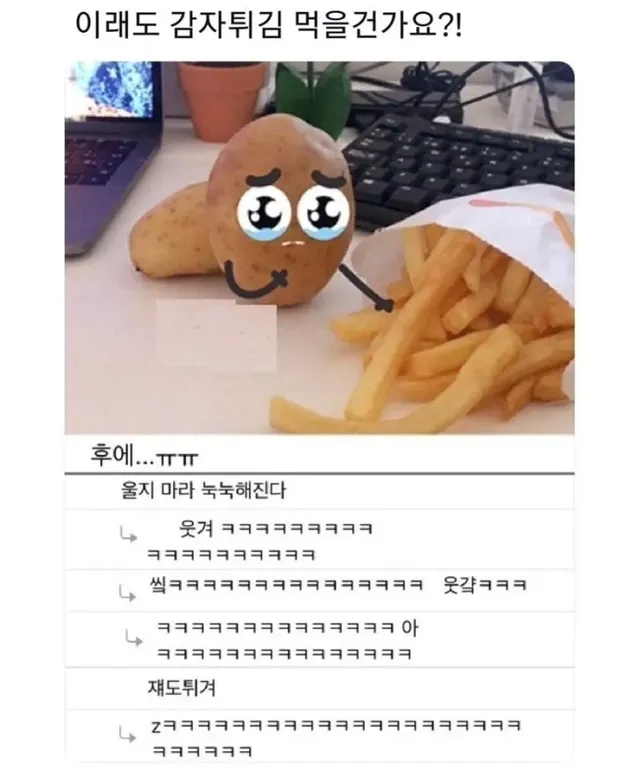 이래도 감자튀김 먹을건가요?