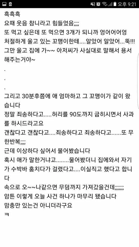 아이스크림 절도 미수범