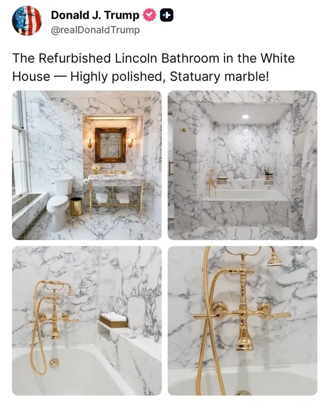 트럼프 백악관의 욕실 공개.jpg