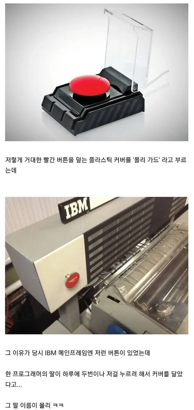 빨간 버튼을 덮는 플라스틱 커버 이름의 유래