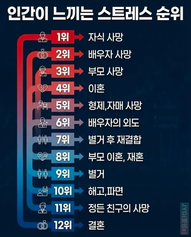 인간이 느끼는 스트레스 순위