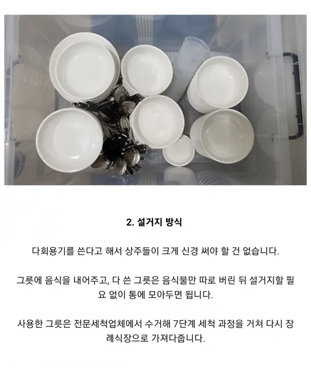 긍정적인 반응이 더 많다는 서울의료원 장례식 다회용기 시스템