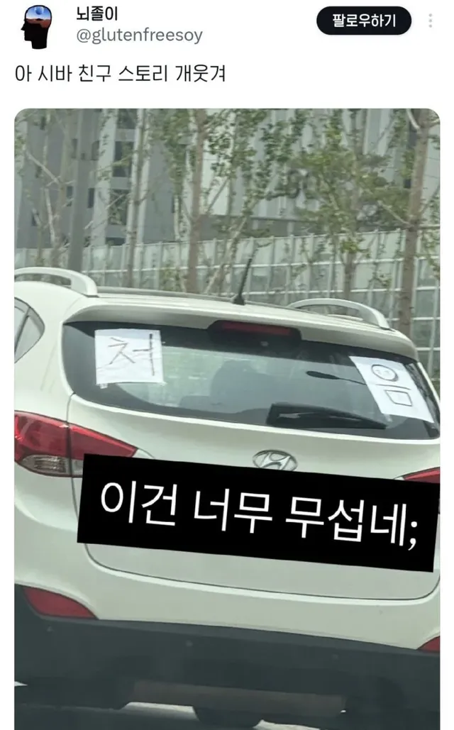 보 초 다음으로 무서운 초보운전 표시.