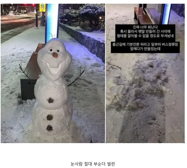 매년 눈 내릴때마다 나타나는 빌런