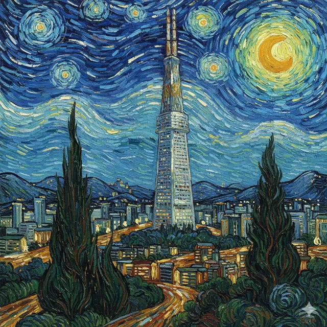 AI가 그린 롯데타워 그림