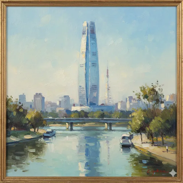 AI가 그린 롯데타워 그림