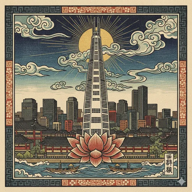 AI가 그린 롯데타워 그림
