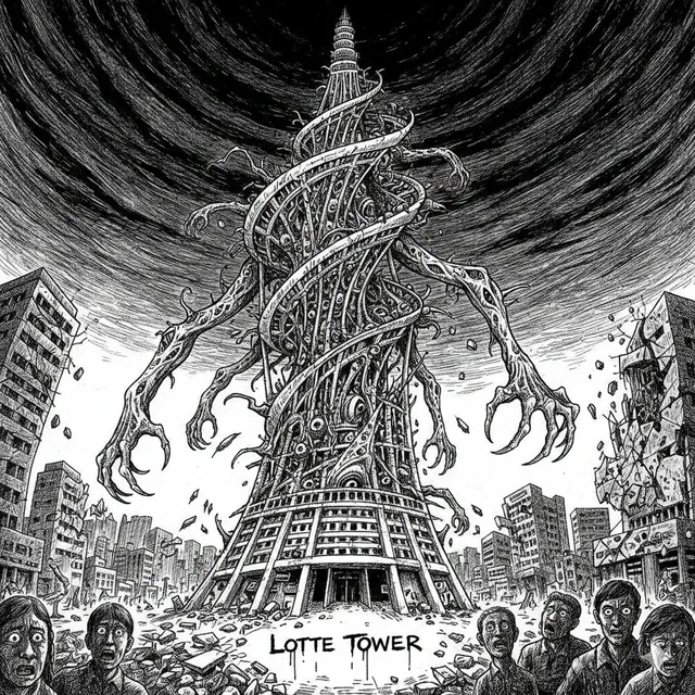 AI가 그린 롯데타워 그림