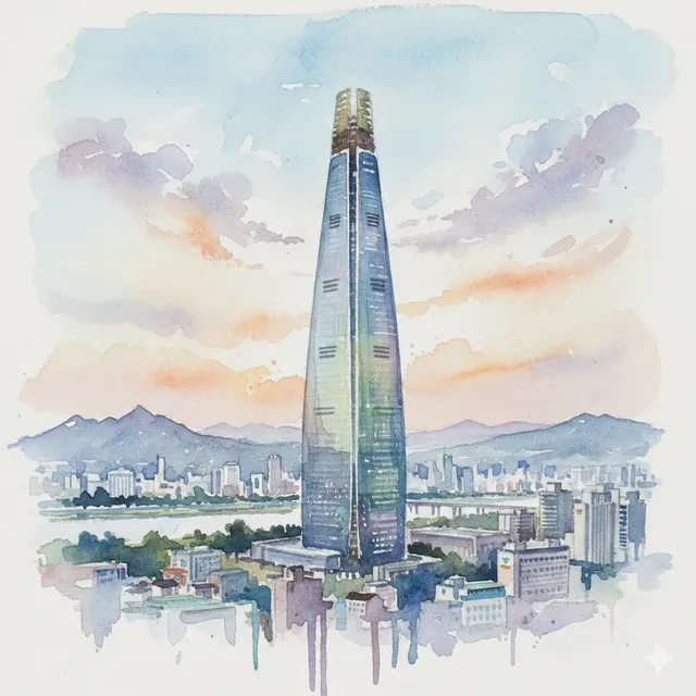 AI가 그린 롯데타워 그림