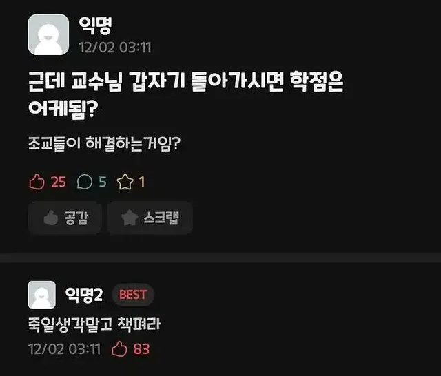 시험기간에 미쳐버린 대학생