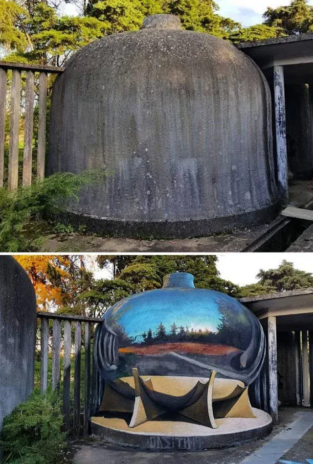 개지리는 3D 입체 벽화