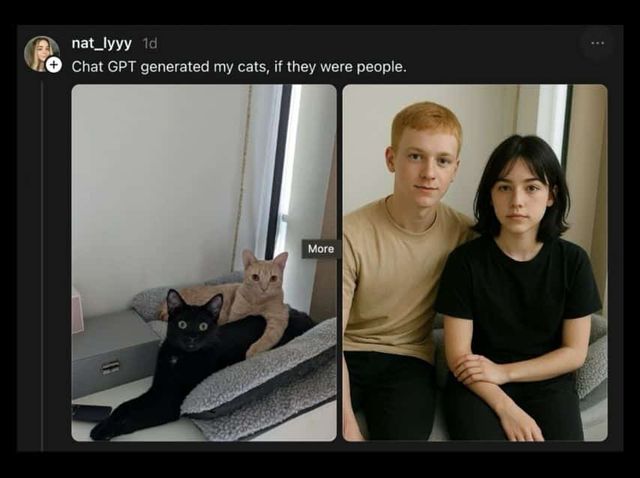 챗GPT가 사람으로 바꿔준 고양이와 강아지들