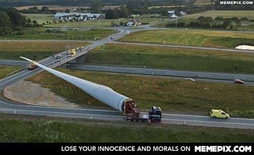 풍력발전기의 날개 옮기기