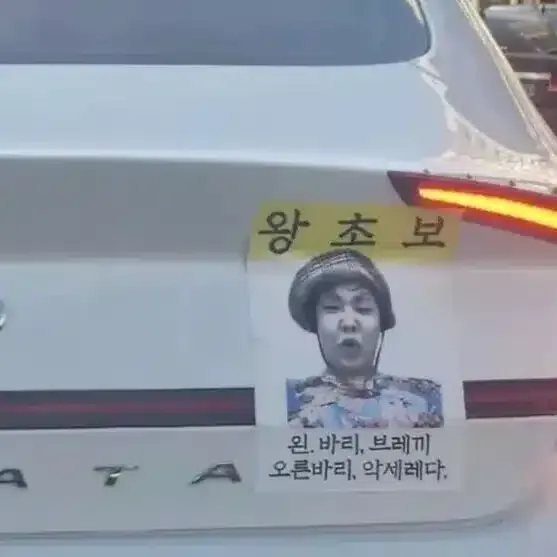 보 초를 능가하는 운전 초보 문구 등장