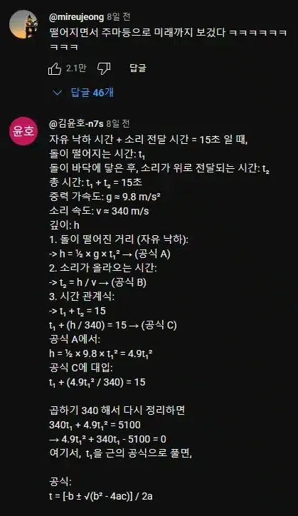 동굴에 돌던진 영상에 나타난 돌아이 댓글