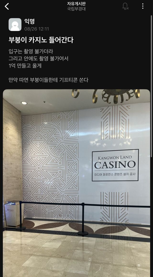 강원랜드 갔다가 돈을 딴 대학생의 최후ㄷㄷ