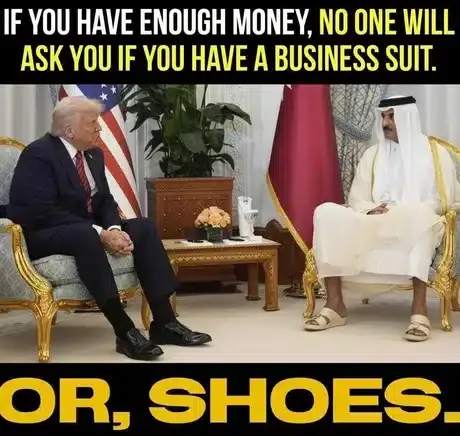 상대가 너무너무 돈이 많으면 트럼프도 정장을 요구하지않는다...
