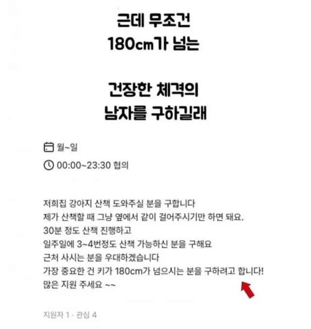 당근 강아지 알바 고백 후기