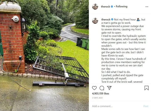 지각이 싫었던 드웨인 존슨 근황.jpg