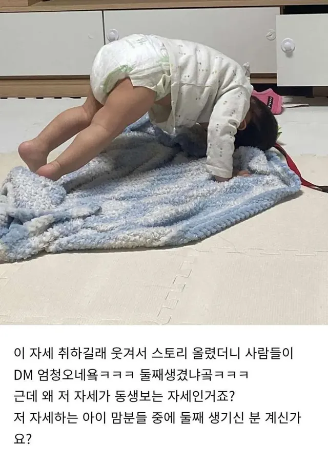 특정 나잇대 애기들이 한다는 그 자세