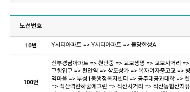 국내에서 가장 짧은 버스노선