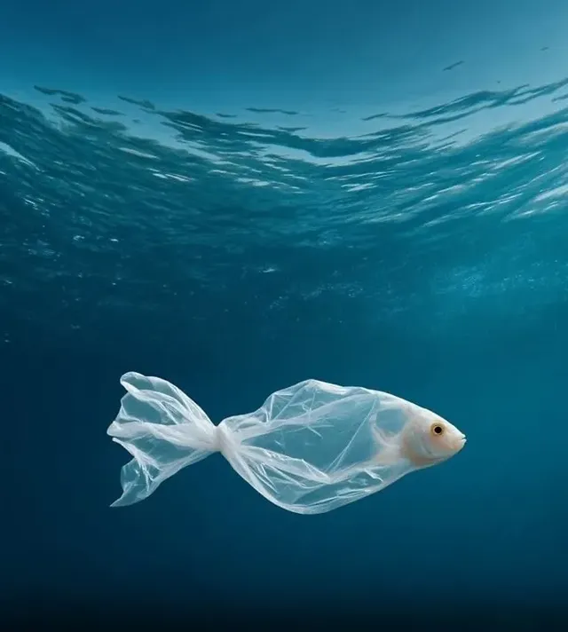 해양 플라스틱 쓰레기 경고 포스터